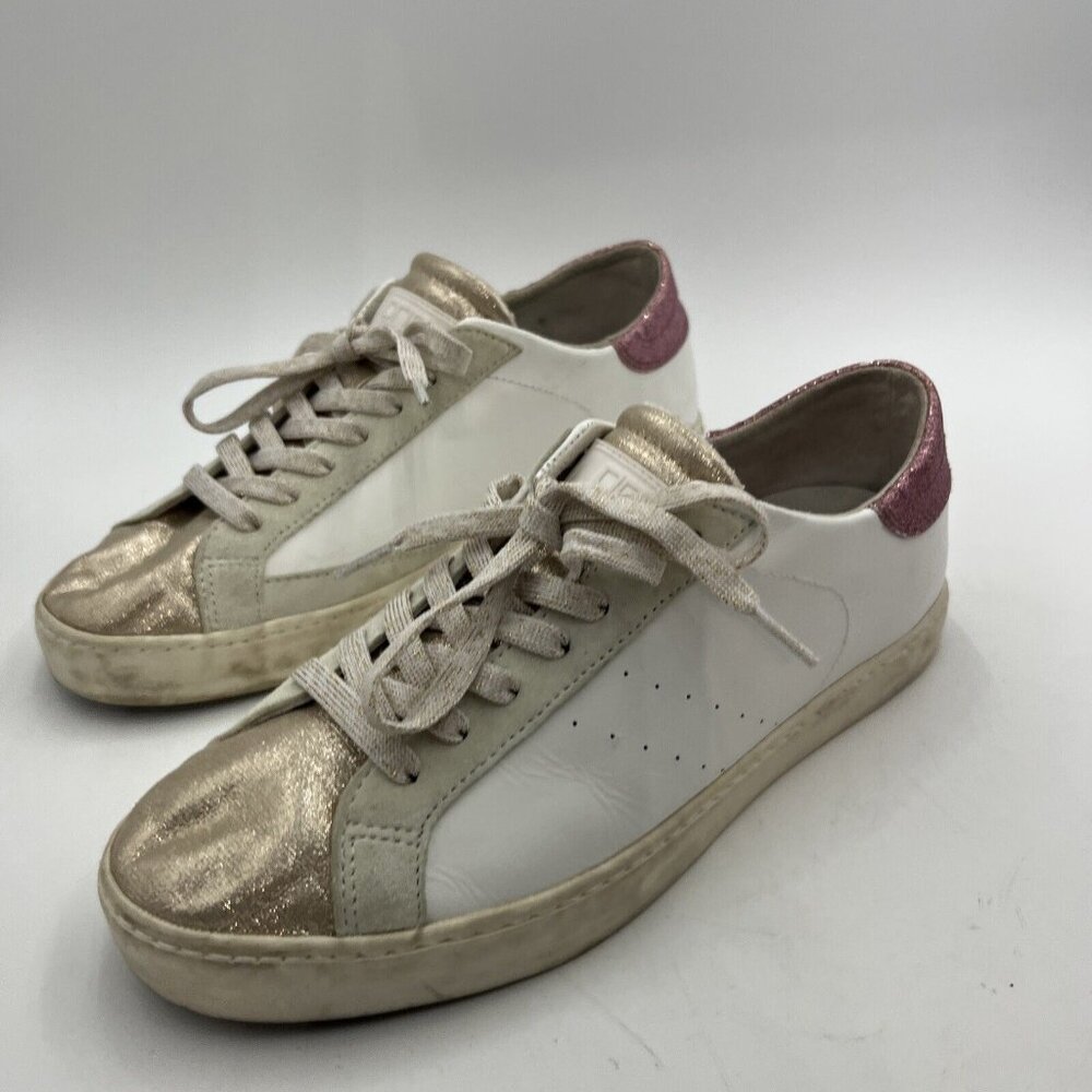 One Footwear Glitter Comfort Sneaker Women's Size 8.5 M Pink and Gold